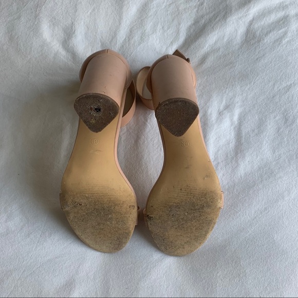 Lulu's Nude Block Heel with Ankle Strap - Picture 7 of 7